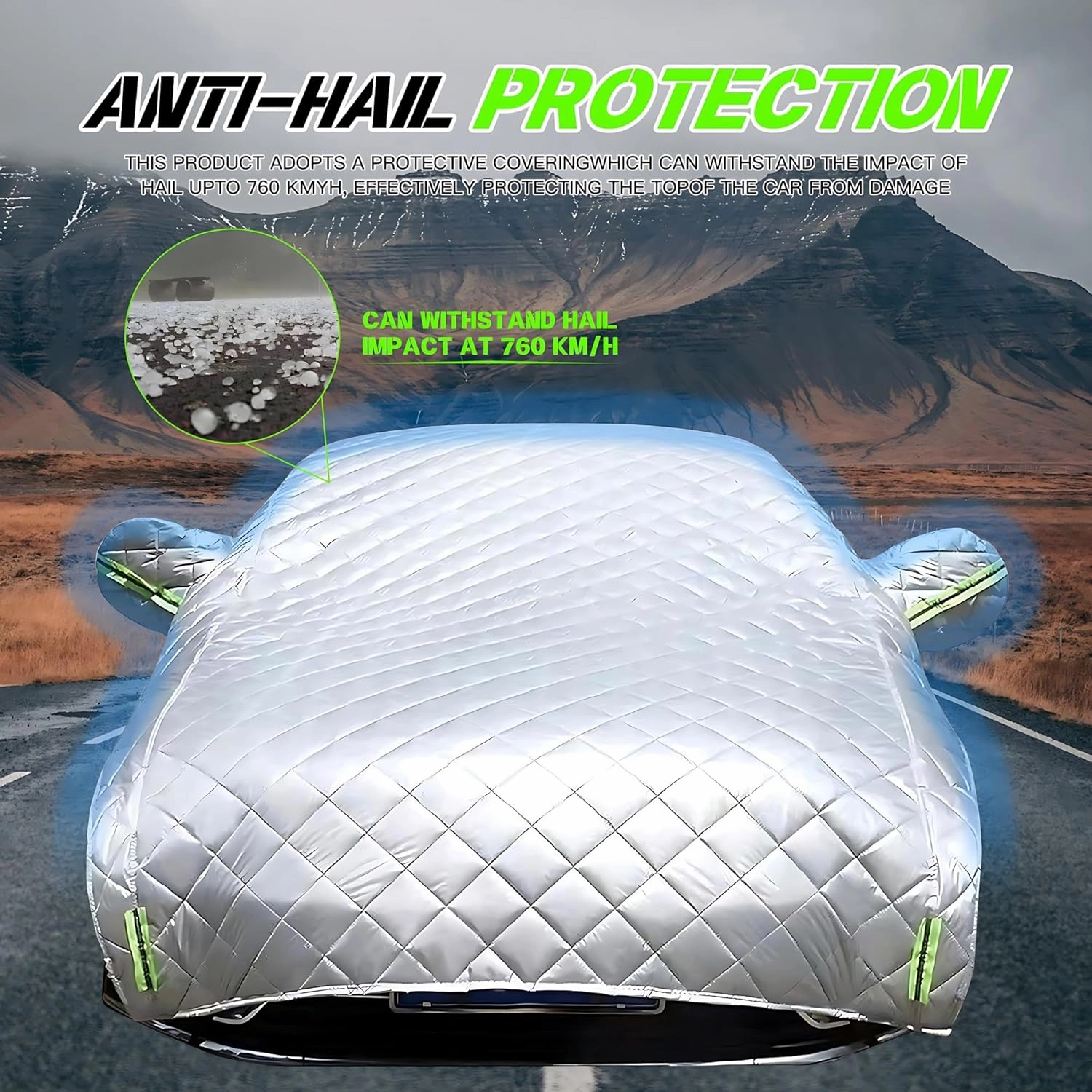Snow Car Cover Compatible with Mercedes Benz GLS 580 2019-2023, Winter Snow Car Cover Waterproof All Weather Full Exterior Cover Outdoor with Lock/Door Zipper(Silver-semi)