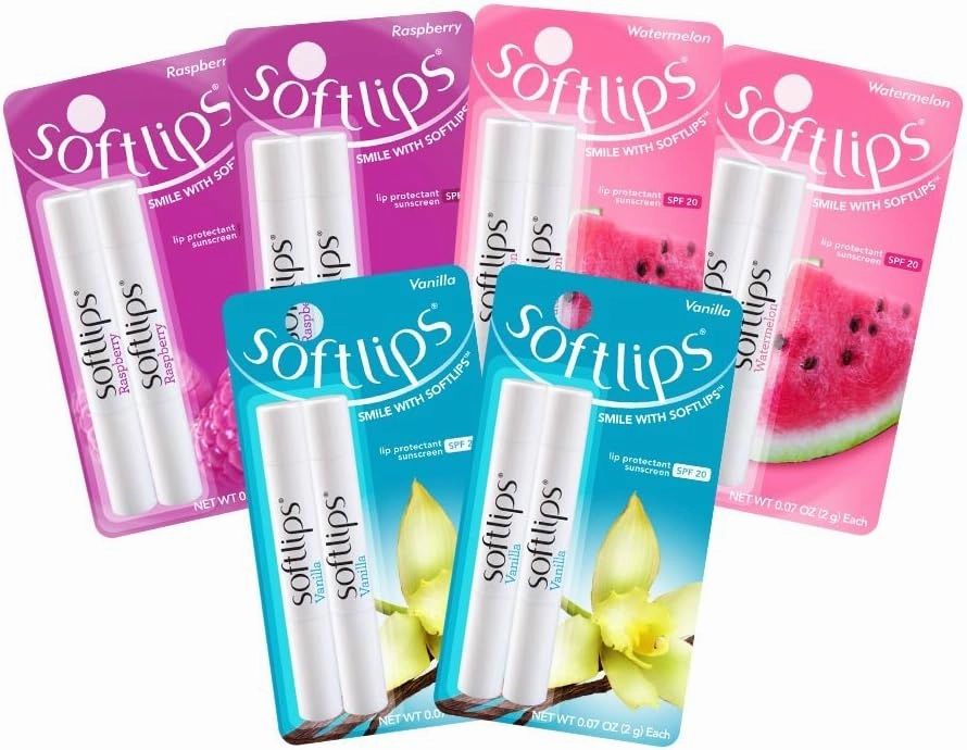Softlips Protectant/Sunscreen SPF 20 Assorted Fun Flavors Lip Balm, 2 Count (Pack of 6)