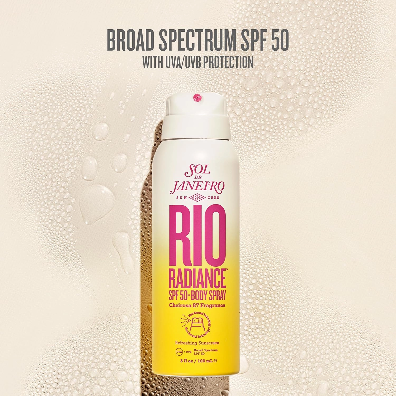 SOL DE JANEIRO Rio Radiance SPF 50 Body Spray Broad Spectrum | Spray Sunscreen for Body | Niacinamide and Antioxidants | Sheer Coverage | UV Protection