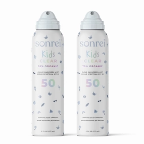 Sonrei Kids Clear Mineral Sunscreen Mist SPF 50 | Broad Spectrum, Water-Resistant | Vegan, Eco-friendly, 6 Fl Oz (2-Pack)