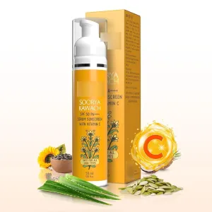 Soorya Kawach Spf 50 Pa      Serum Sunscreen With Vitamin C For All Skins Broad Spectrum Uva, Uvb & Blue Light Protection For Radiant & Glowy Skin 50 Ml