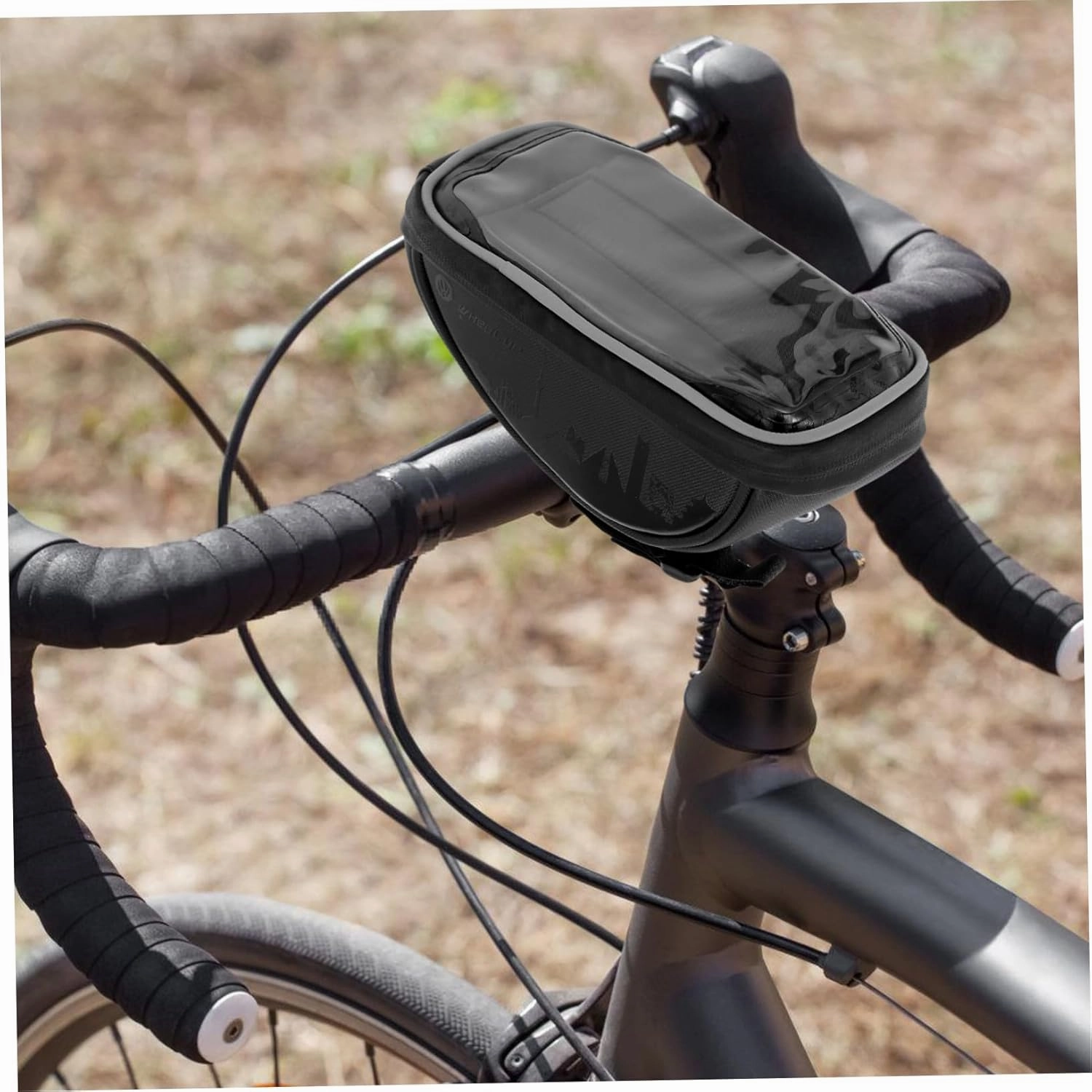 Sosoport 3 pcs Smartphone Bike Bag Hard Handlebar Phone Holder for Mountain Cycling Secure Navigation Storage for Tools Wallet and Essentials Durable Tpu Material Black