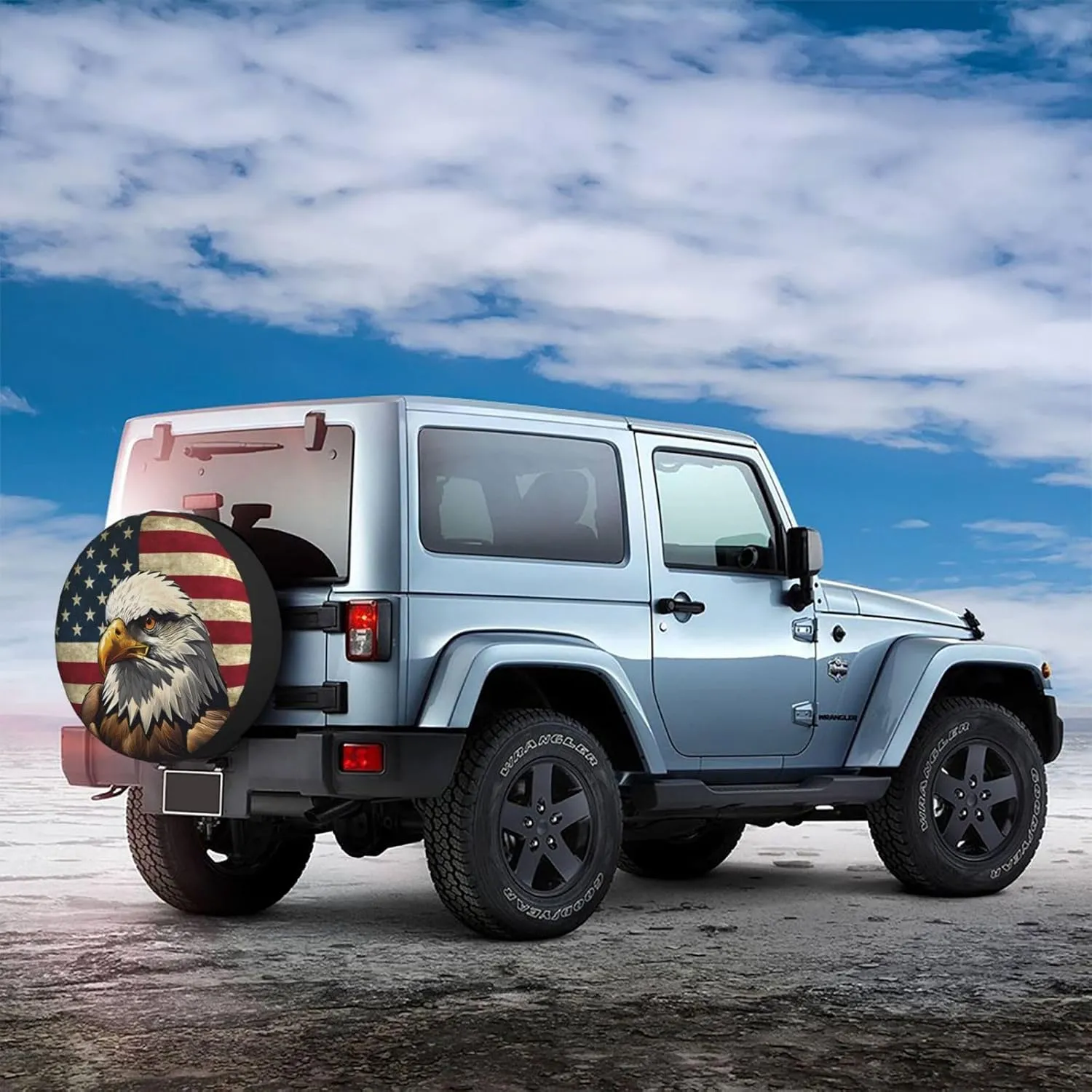 Spare Tire Cover Bald Eagle American Flag Tire Decorative Cover for Trucks,Trailers,Rvs,Suvs and Many Vehicles (14 inch)