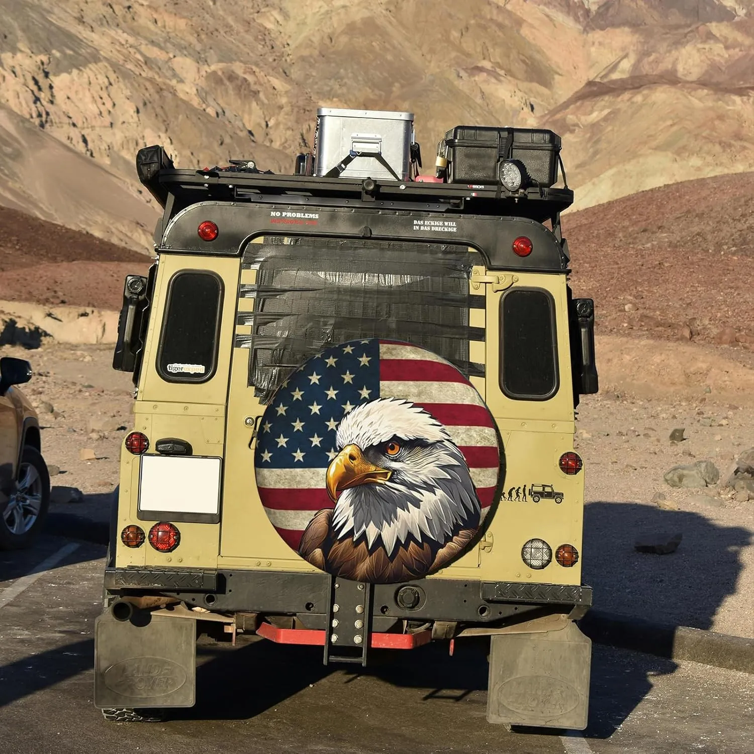 Spare Tire Cover Bald Eagle American Flag Tire Decorative Cover for Trucks,Trailers,Rvs,Suvs and Many Vehicles (14 inch)