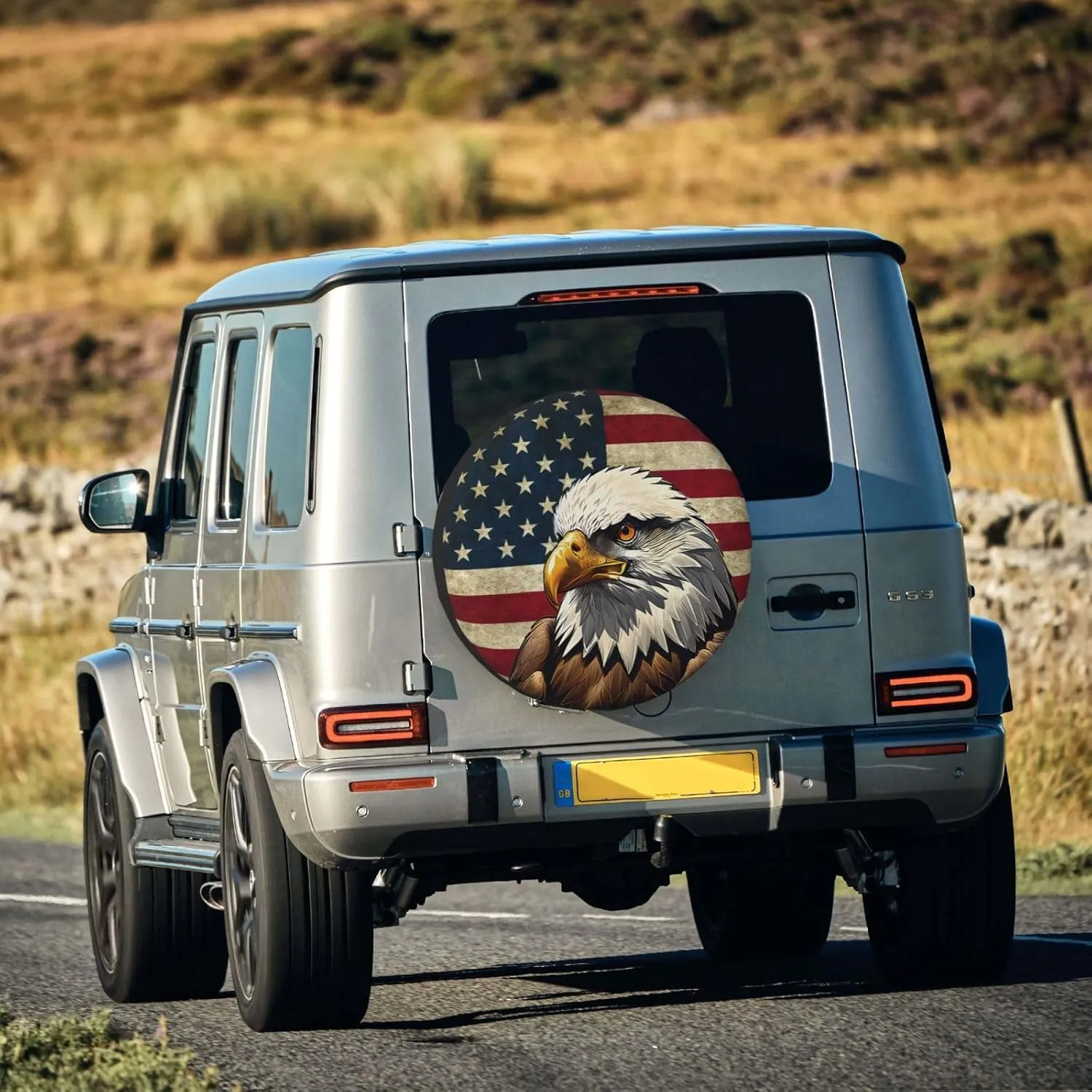 Spare Tire Cover Bald Eagle American Flag Tire Decorative Cover for Trucks,Trailers,Rvs,Suvs and Many Vehicles (14 inch)