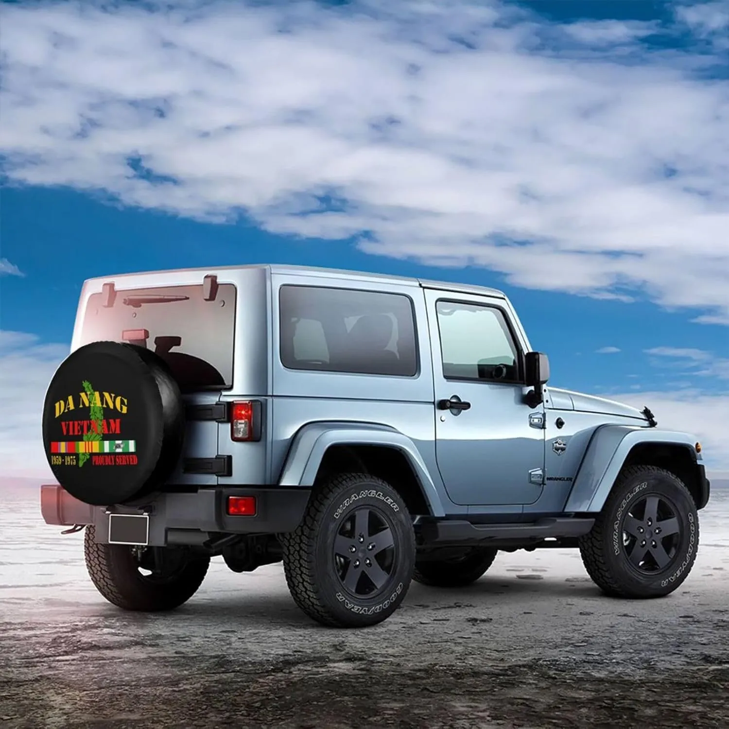 Spare Tire Cover Da Nang Vietnam Veteran SUV Rv Tire Cover Dust-Proof for Camper Trailer Truck Travel Trailer Universal Accessories 17 Inch
