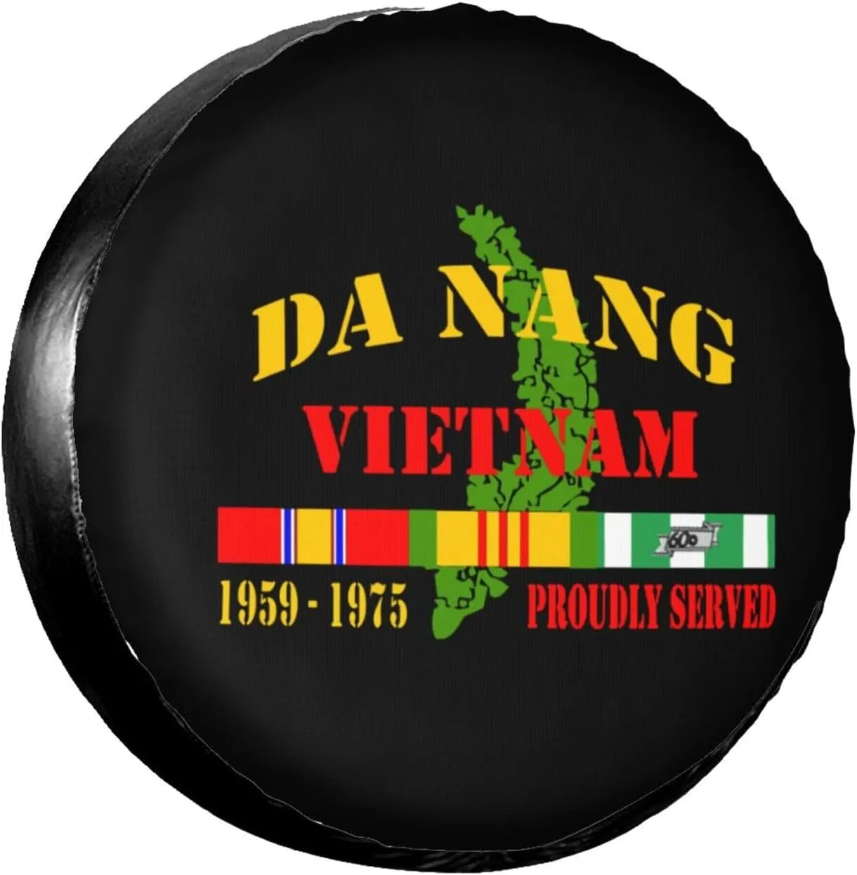 Spare Tire Cover Da Nang Vietnam Veteran SUV Rv Tire Cover Dust-Proof for Camper Trailer Truck Travel Trailer Universal Accessories 17 Inch