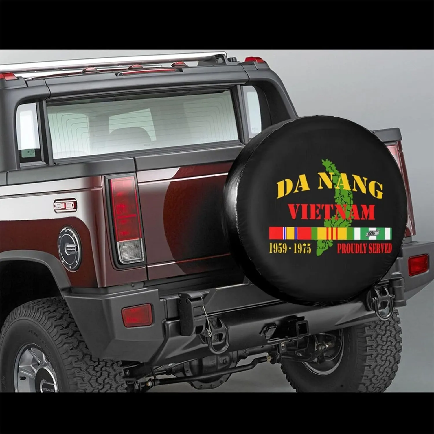 Spare Tire Cover Da Nang Vietnam Veteran SUV Rv Tire Cover Dust-Proof for Camper Trailer Truck Travel Trailer Universal Accessories 17 Inch