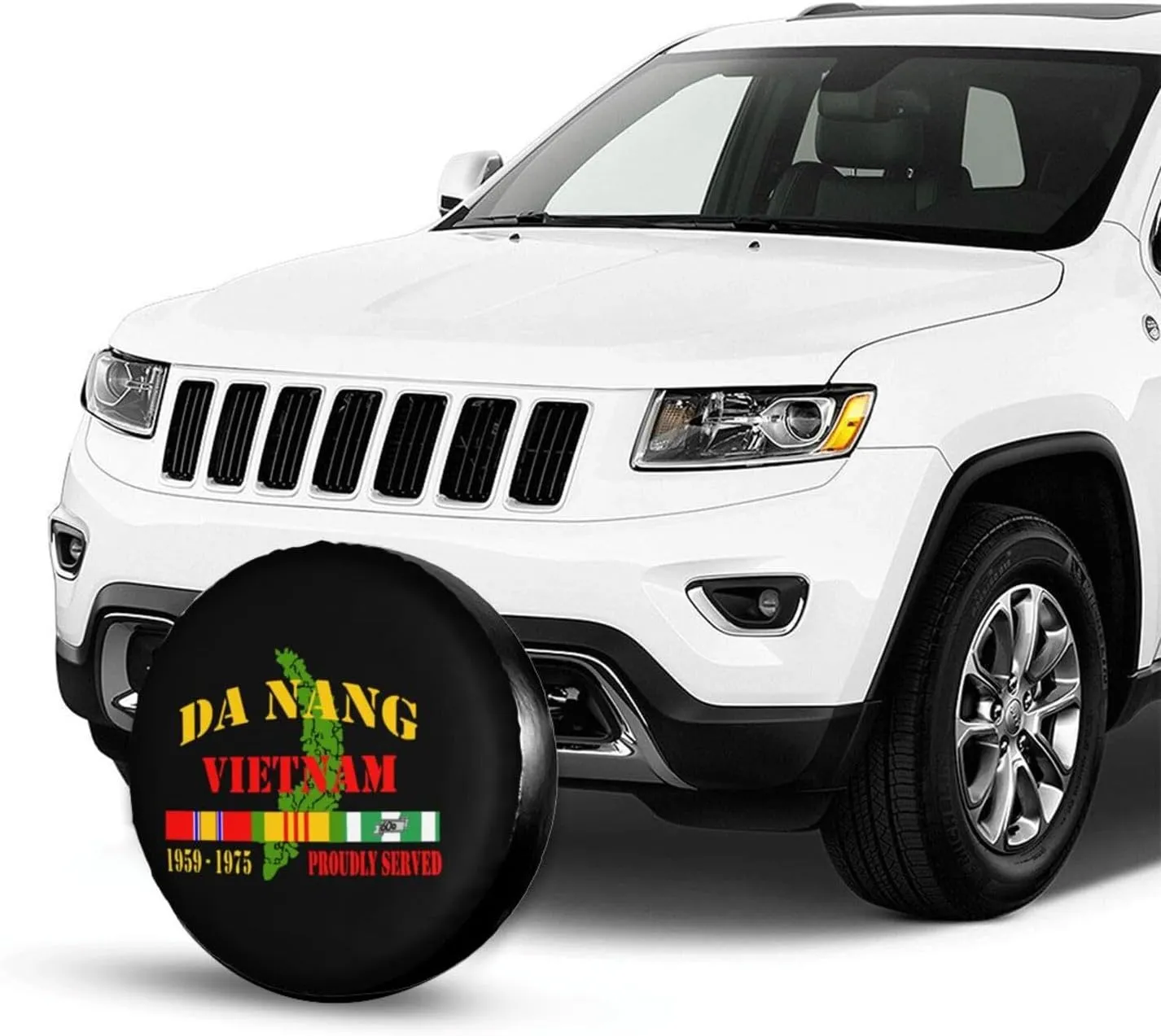 Spare Tire Cover Da Nang Vietnam Veteran SUV Rv Tire Cover Dust-Proof for Camper Trailer Truck Travel Trailer Universal Accessories 17 Inch