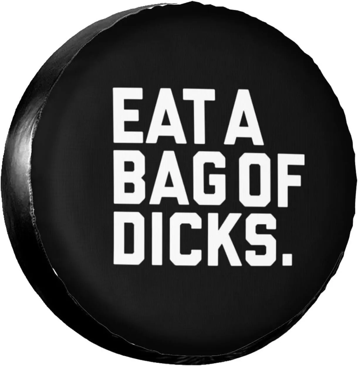 Spare Tire Cover Eat A Bag of Dicks SUV Rv Tire Cover Dust-Proof for Camper Trailer Truck Travel Trailer Universal Accessories 15 Inch
