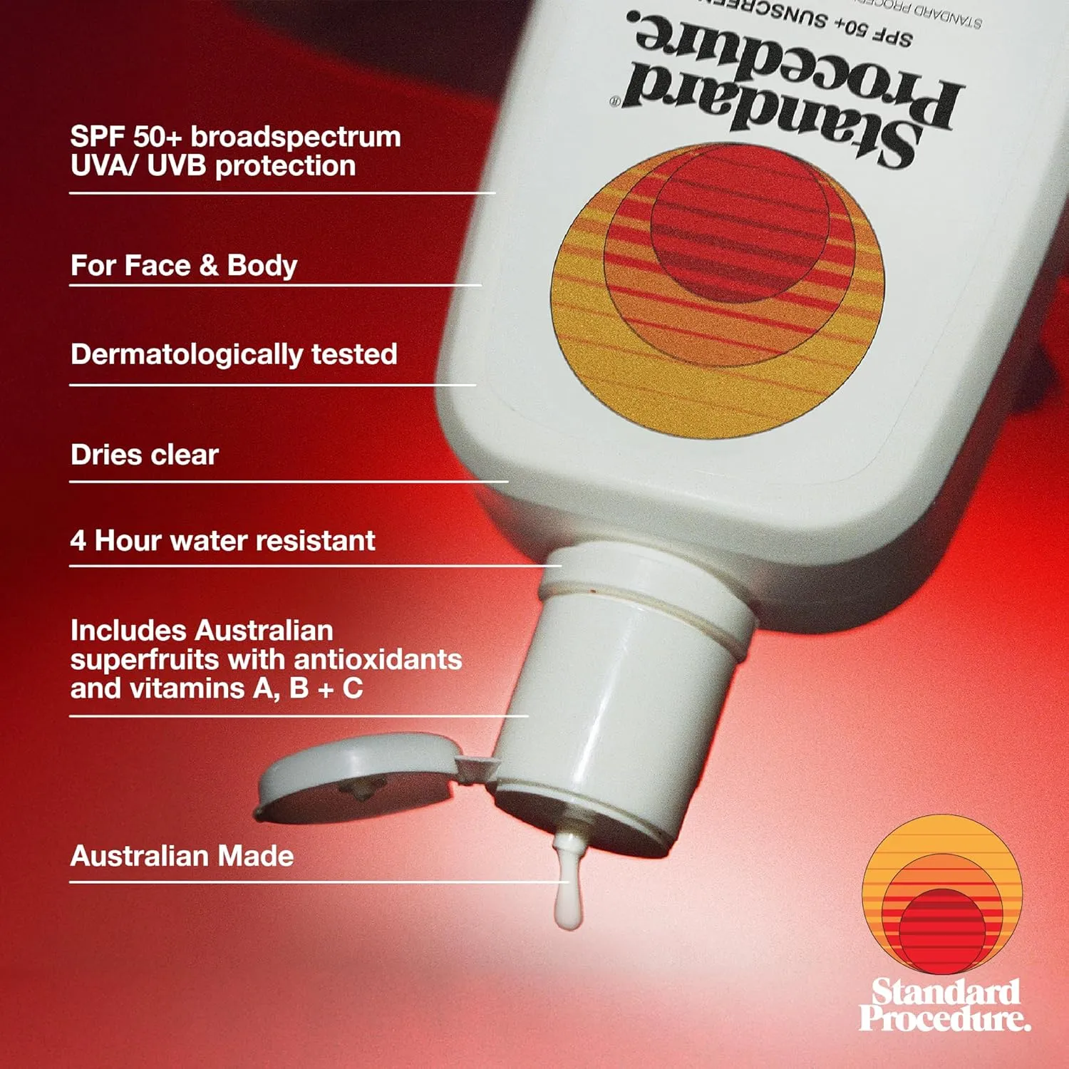 SPF 50  Sunscreen, Broad Spectrum Face & Body Sunblock for Sun-Sensitive Skin, 4HR Water Resistant, Organic Formula, 8.5 oz