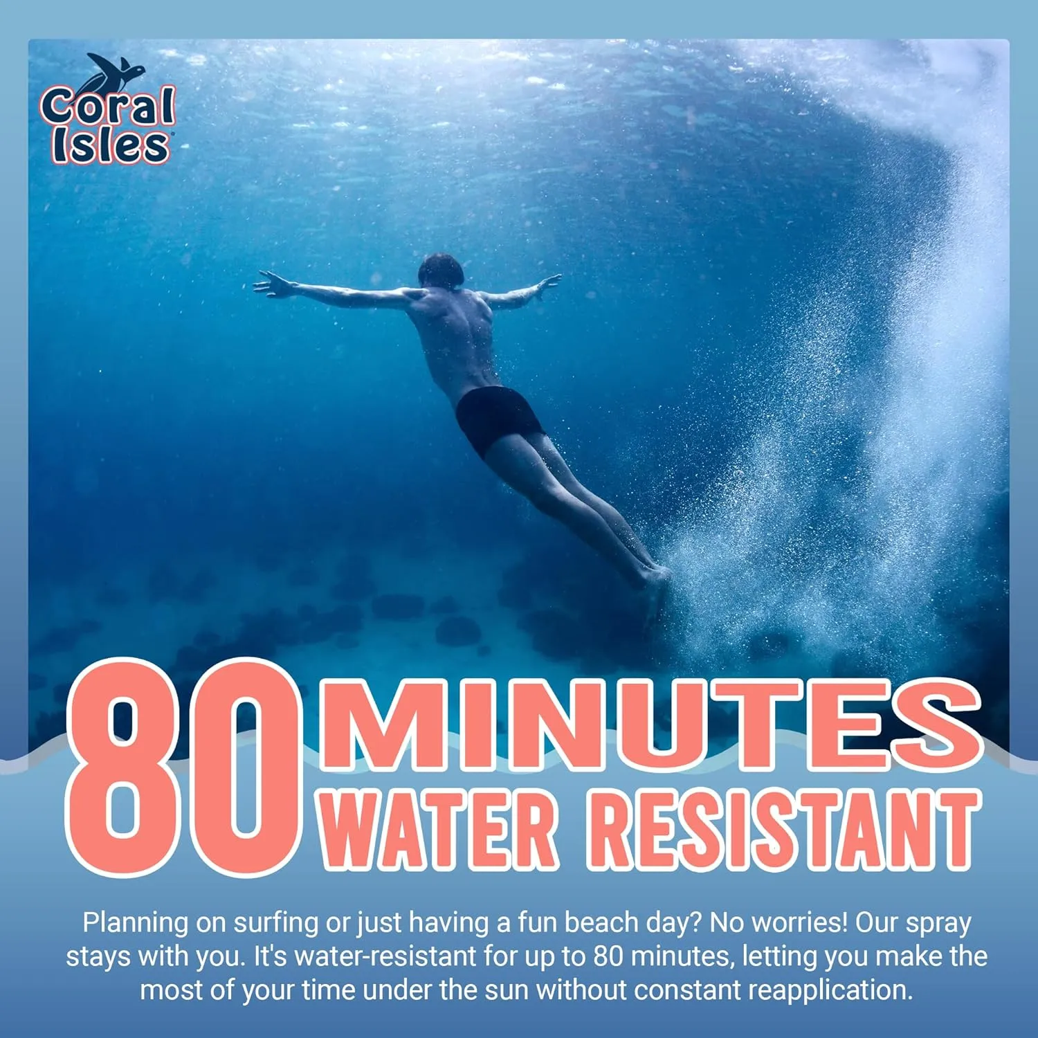 SPF 50 Sunscreen Spray - Hawaii Compliant as Reef Safe - Oxybenzone & Octinoxate Free - Broad Spectrum - Water Resistant, 6 Fl Oz (Pack of 3)