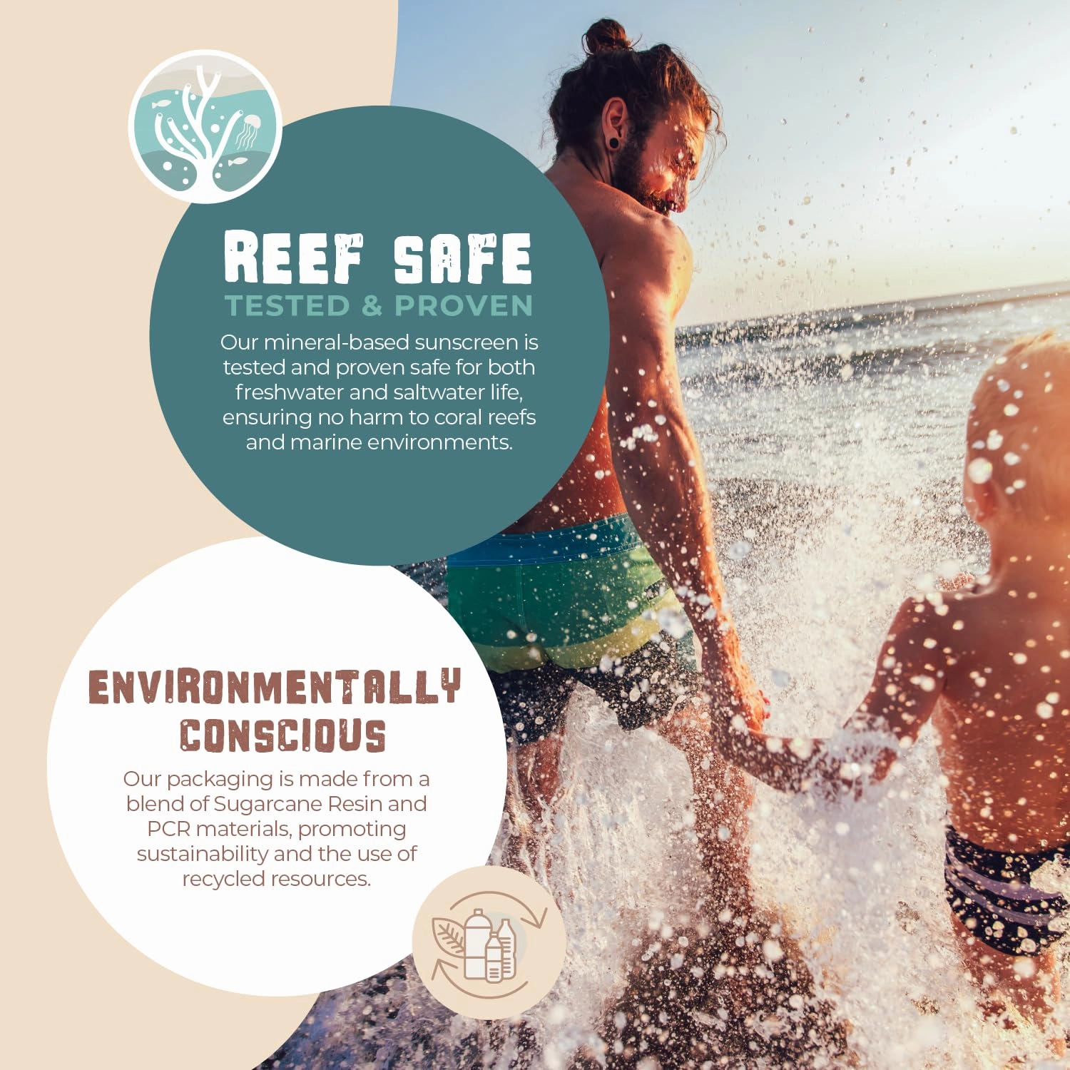 SPF 45 Reef Safe Mineral Sunscreen for Kids & Sensitive Skin with Non-Nano Zinc Oxide, Non Toxic Kids Sunscreen for Face & Body, Natural Organic Sunblock, Travel Size, Vegan 2.5 Fl Oz
