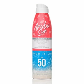 SPF 50 Sunscreen Spray | Aruba Reef Act Compliant no 67 Octinoxate & Oxybenzone Free | 6 oz, Water-Resistant, Non-Greasy, Broad Spectrum UVA/UVB Sunscreen