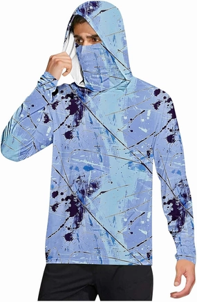 SPF Shirts for Men Long Sleeve Fishing UPF 50  UV Sun Protection Lightweight Hiking Hoodies with Hood Mask Rash Guard