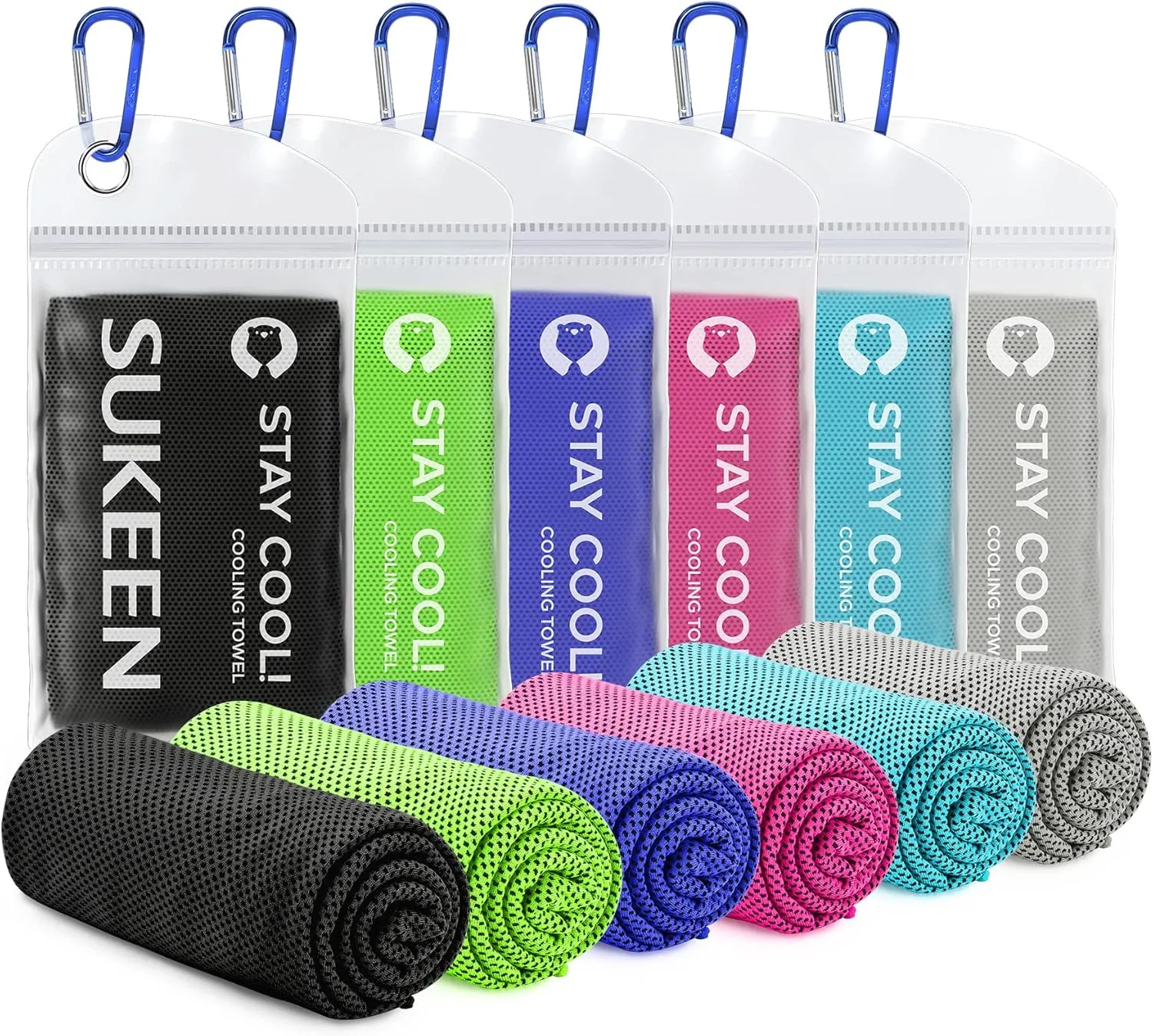 Sukeen Cooling Towel (40"x12") for Neck & Head - Soft Breathable Chilly Sweat Towel for Yoga, Golf, Gym, Camping, Running, Workout & More Activities