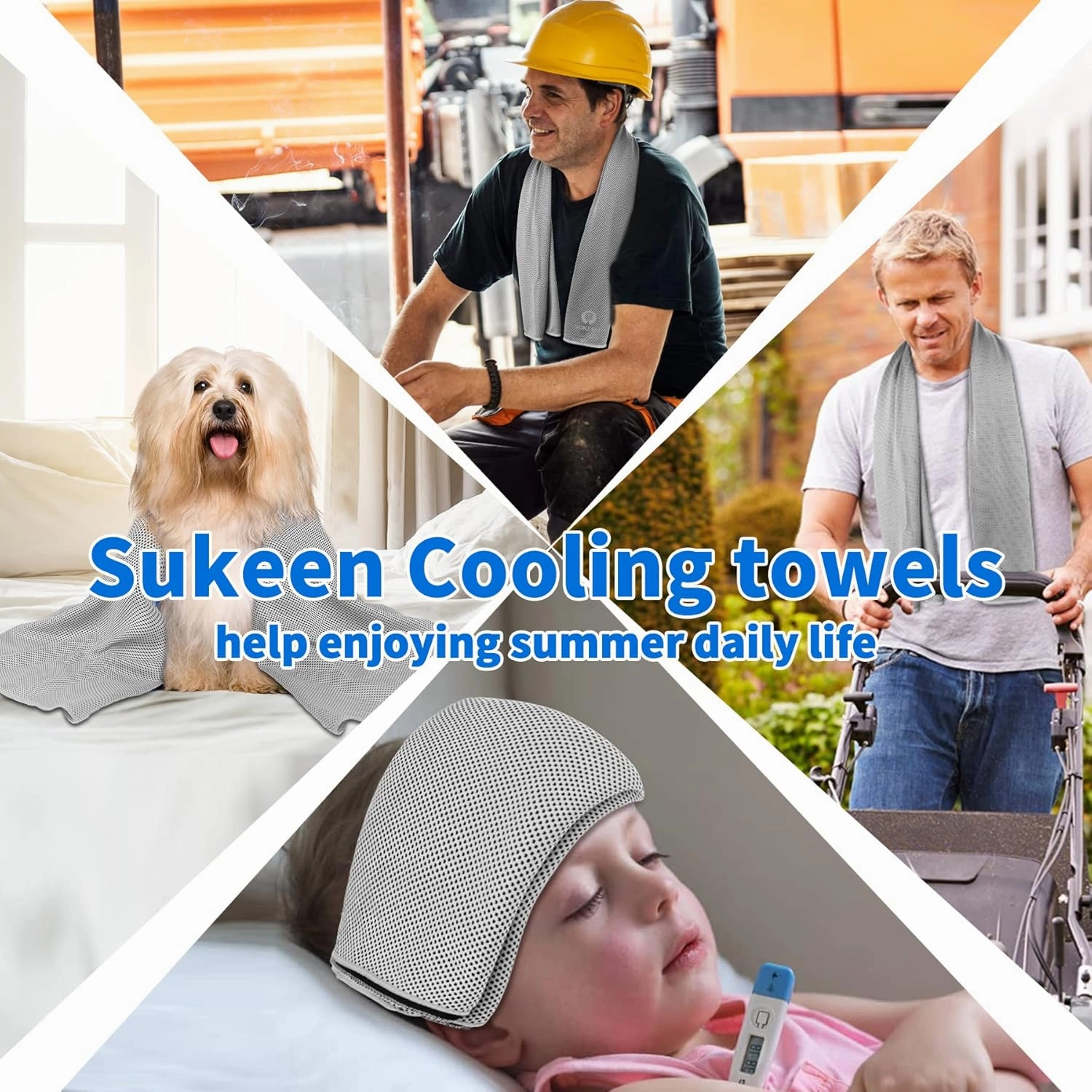Sukeen Cooling Towel for Neck and Face(40"x12"),Soft Breathable Microfiber Ice Towel for Yoga,Sport,Running,Gym,Workout,Camping,Fitness,Workout & More Activities