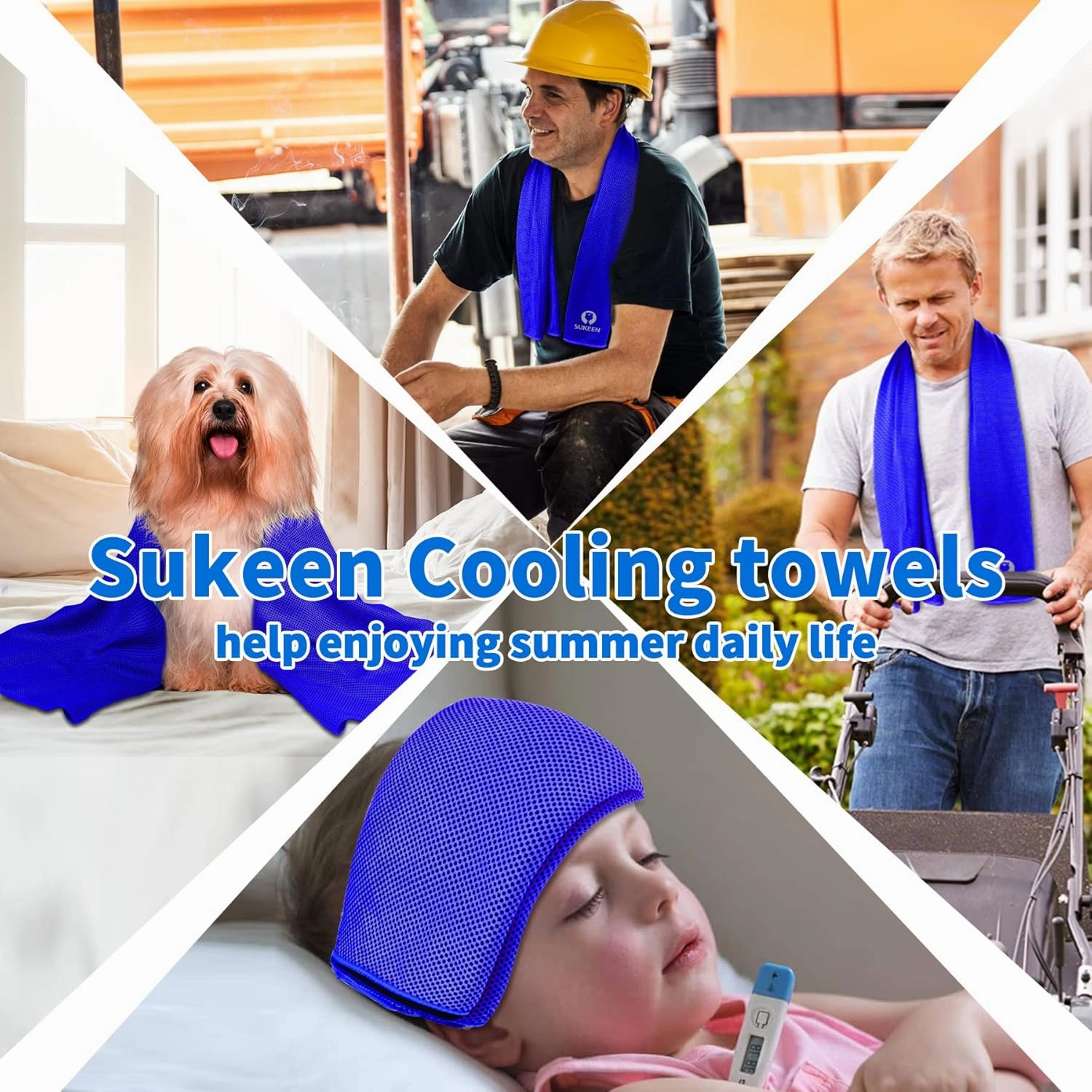 Sukeen Cooling Towel for Neck and Face(40"x12"),Soft Breathable Microfiber Ice Towel for Yoga,Sport,Running,Gym,Workout,Camping,Fitness,Workout & More Activities