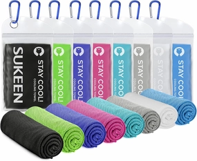 Sukkeen Chilly Towel(40"x12") for Neck & Head, Soft & Breathable - Cold Towel for Yoga, Golf, Gym & More