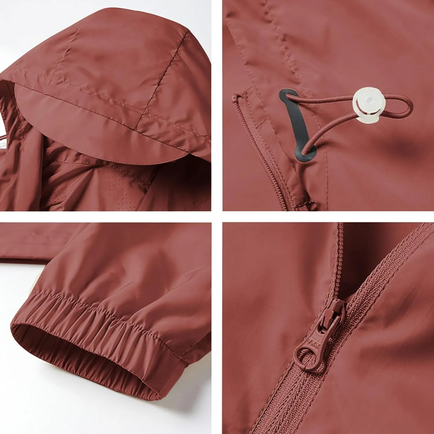 Summer Rain Jacket for Women Fashion Packable Waterproof Lightweight Raincoat Hiking Beach Outdoor Outfits