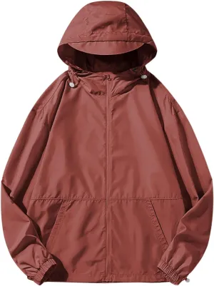 Summer Rain Jacket for Women Fashion Packable Waterproof Lightweight Raincoat Hiking Beach Outdoor Outfits