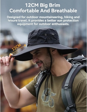 Summer Sun-Shading Fisherman's Hat UV-Proof Sun Hat Outdoor Waterproof Quick-Dry Fishing Boonie Hats for Men