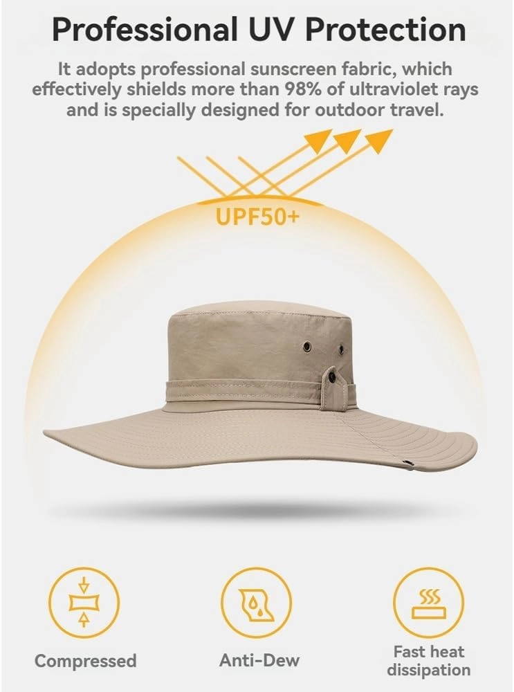 Summer Sun-Shading Fisherman's Hat UV-Proof Sun Hat Outdoor Waterproof Quick-Dry Fishing Boonie Hats for Men