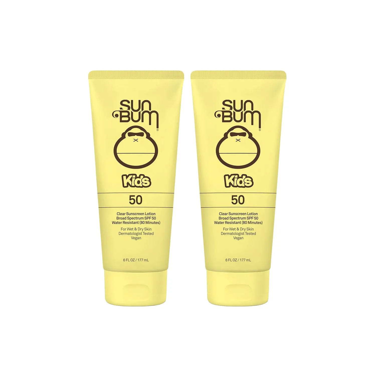 Sun Bum Kids SPF 50 Clear Sunscreen Lotion, Wet or Dry Application, Hawaii 104 Act Compliant (Octinoxate & Oxybenzone Free) Broad Spectrum UVA/UVB Sunscreen, 6 oz (Pack of 2)