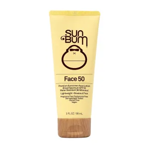 Sun Bum Original SPF 50 Sunscreen Face Lotion - Broad Spectrum Moisturizing Facial Sunscreen with Vitamin E - Hawaii 104 Act Compliant (Made without Octinoxate & Oxybenzone) - Travel Friendly - 3 oz