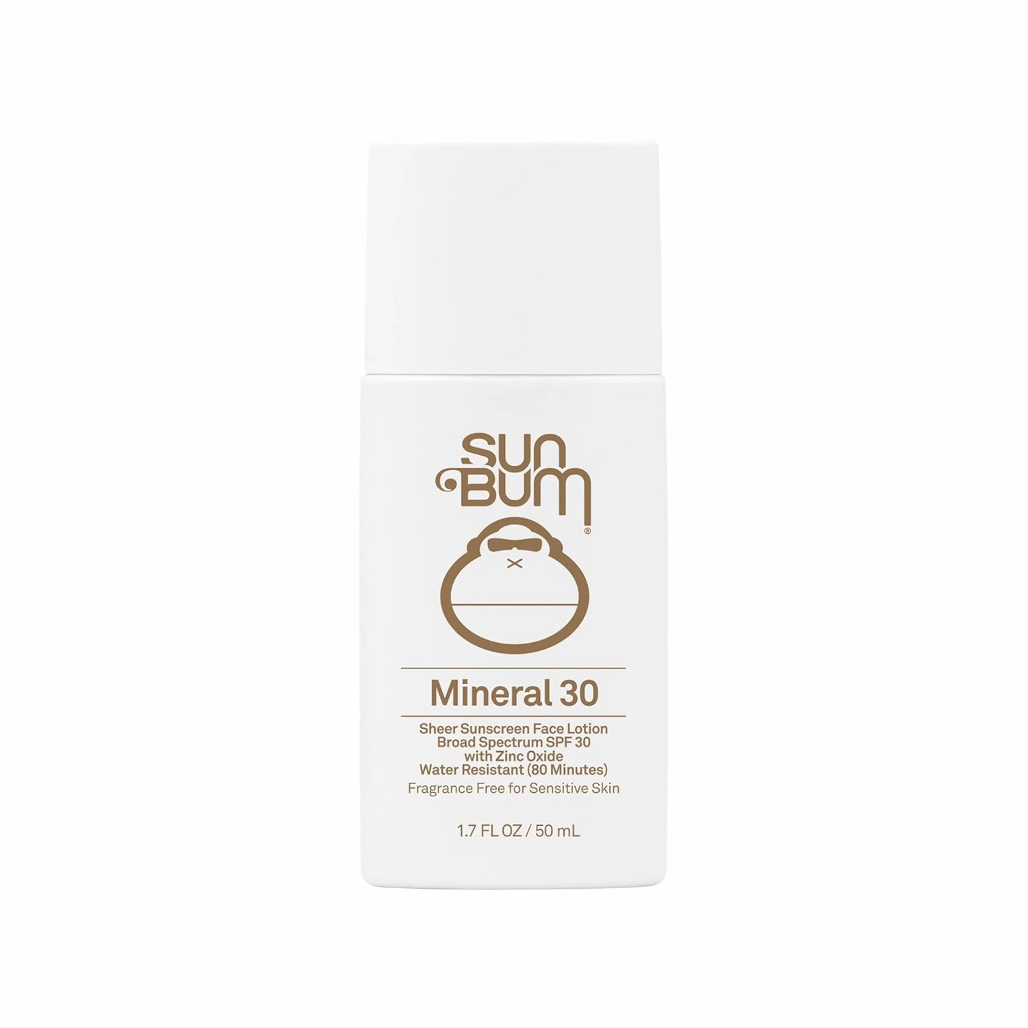 Sun Bum Mineral SPF 30 Face Sunscreen Lotion - Broad Spectrum and Fragrance Free Moisturizing Facial Sunscreen - Hawaii 104 Act Compliant (Without Octinoxate & Oxybenzone) - Travel Friendly - 1.7 oz