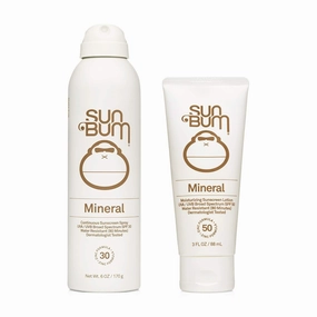 Sun Bum Sun Bum Mineral Spf 30 Sunscreen Spray and Spf 50 Lotion Vegan and Reef Friendly (octinoxate & Oxybenzone Free) Broad Spectrum Zinc Sunscreen With Uva/uvb, 2 Count