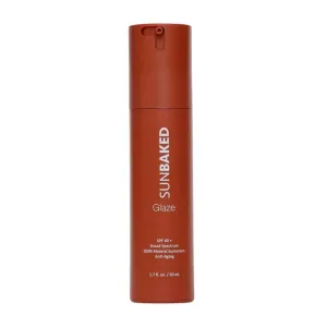 Sunbaked Glaze Anti Aging Mineral Sunscreen with Squalene & Hyaluronic Acid | SPF 40  Face & Body Sun Lotion Zinc Oxide, Moisturizes | Defends Against 98% of UV | Blocks HEV, Green Tea Extracts 1.7 Oz