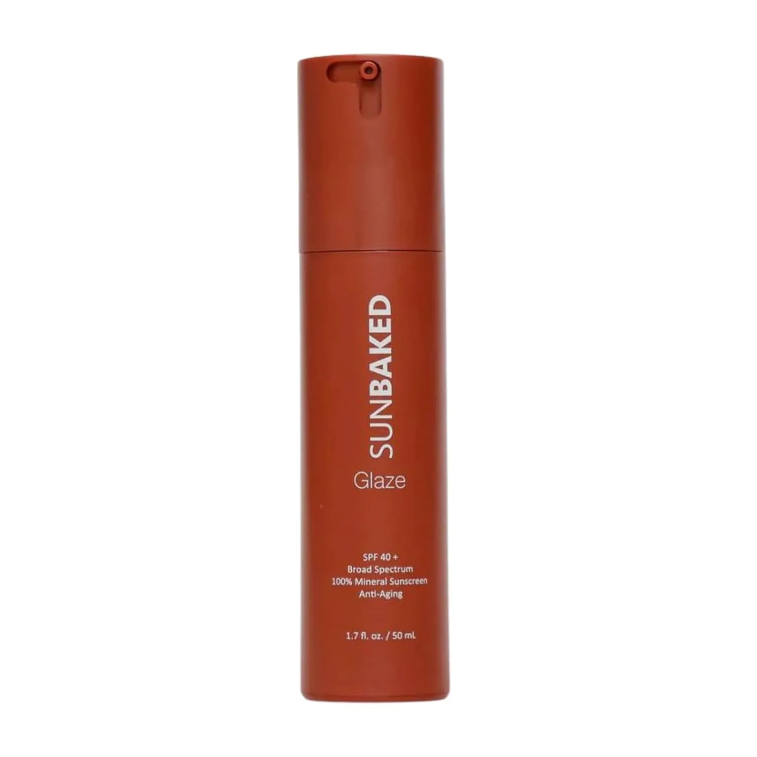 Sunbaked Glaze Anti Aging Mineral Sunscreen with Squalene & Hyaluronic Acid | SPF 40  Face & Body Sun Lotion Zinc Oxide, Moisturizes | Defends Against 98% of UV | Blocks HEV, Green Tea Extracts 1.7 Oz