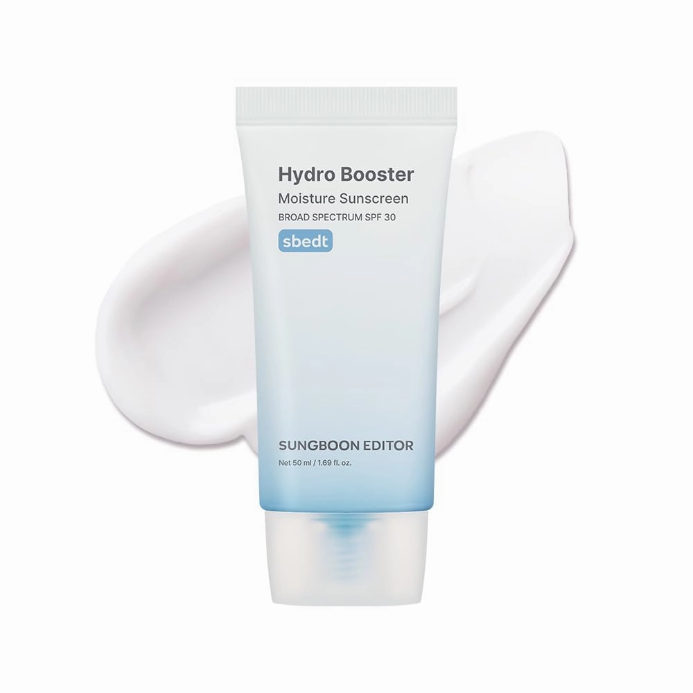 SUNGBOON EDITOR Hydro Booster Moisture Sunscreen with Broad Spectrum SPF 30 Hydrating Korean Sunscreen for Face with No White Cast 50ml, 1.69 fl.oz, Non-Greasy, Lightweight, Travel Essentials