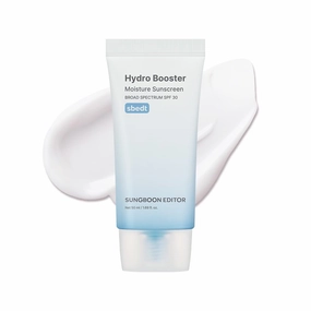 SUNGBOON EDITOR Hydro Booster Moisture Sunscreen with Broad Spectrum SPF 30 Hydrating Korean Sunscreen for Face with No White Cast 50ml, 1.69 fl.oz, Non-Greasy, Lightweight, Travel Essentials
