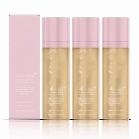 Sunglaze Sheer Setting Mist Sunscreen Spf 50, Broad Spectrum Shimmering Body Oil Mist, Set Makeup Moisturizing and Protective, Spray, Light, Transparent, Oil Controlling, Durable (3)