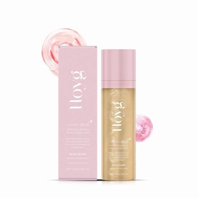 Sunglaze Sheer Setting Mist Sunscreen SPF 50, with Hyaluronic Acid, Infused with Shimmering Body Oil, Hydrating Mist, Gives Skin a Glowy Finish, Weightless mist that sets makeup flawlessly（75ML）
