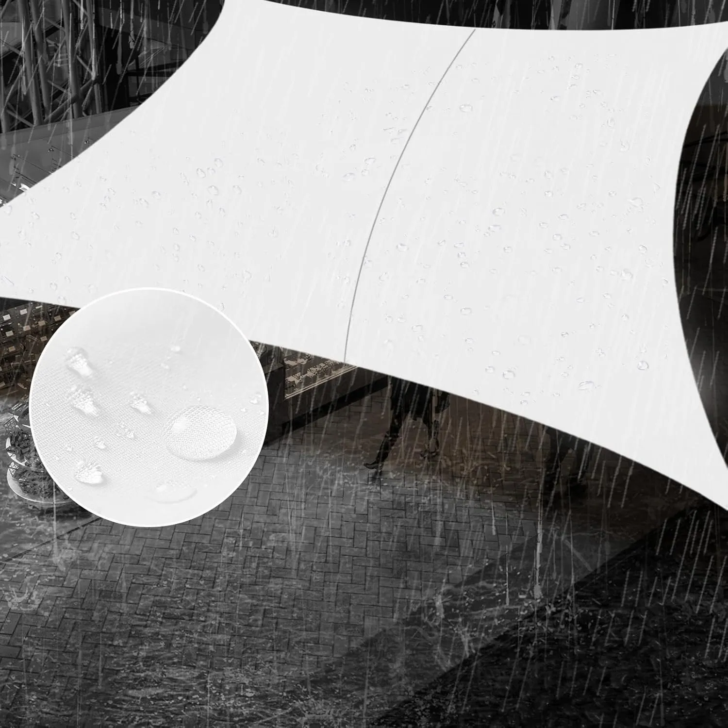 SUNNY GUARD Waterproof Sun Shade Sail 10' x 13' White Rectangle UV Block Sunshade for Backyard Yard Deck Patio Garden Outdoor Activities and Facility(We Make Custom Size)