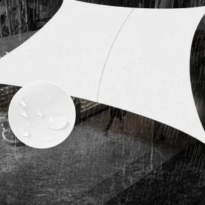 SUNNY GUARD Waterproof Sun Shade Sail 10' x 13' White Rectangle UV Block Sunshade for Backyard Yard Deck Patio Garden Outdoor Activities and Facility(We Make Custom Size)
