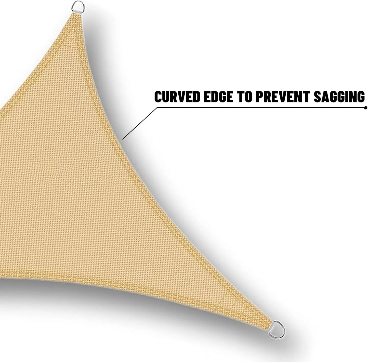 SUNNY GUARD Waterproof Sun Shade Sail 12' x 12' x 12' Sand Triangle UV Block Sunshade for Backyard Yard Deck Patio Garden Outdoor Activities and Facility(We Make Custom Size)