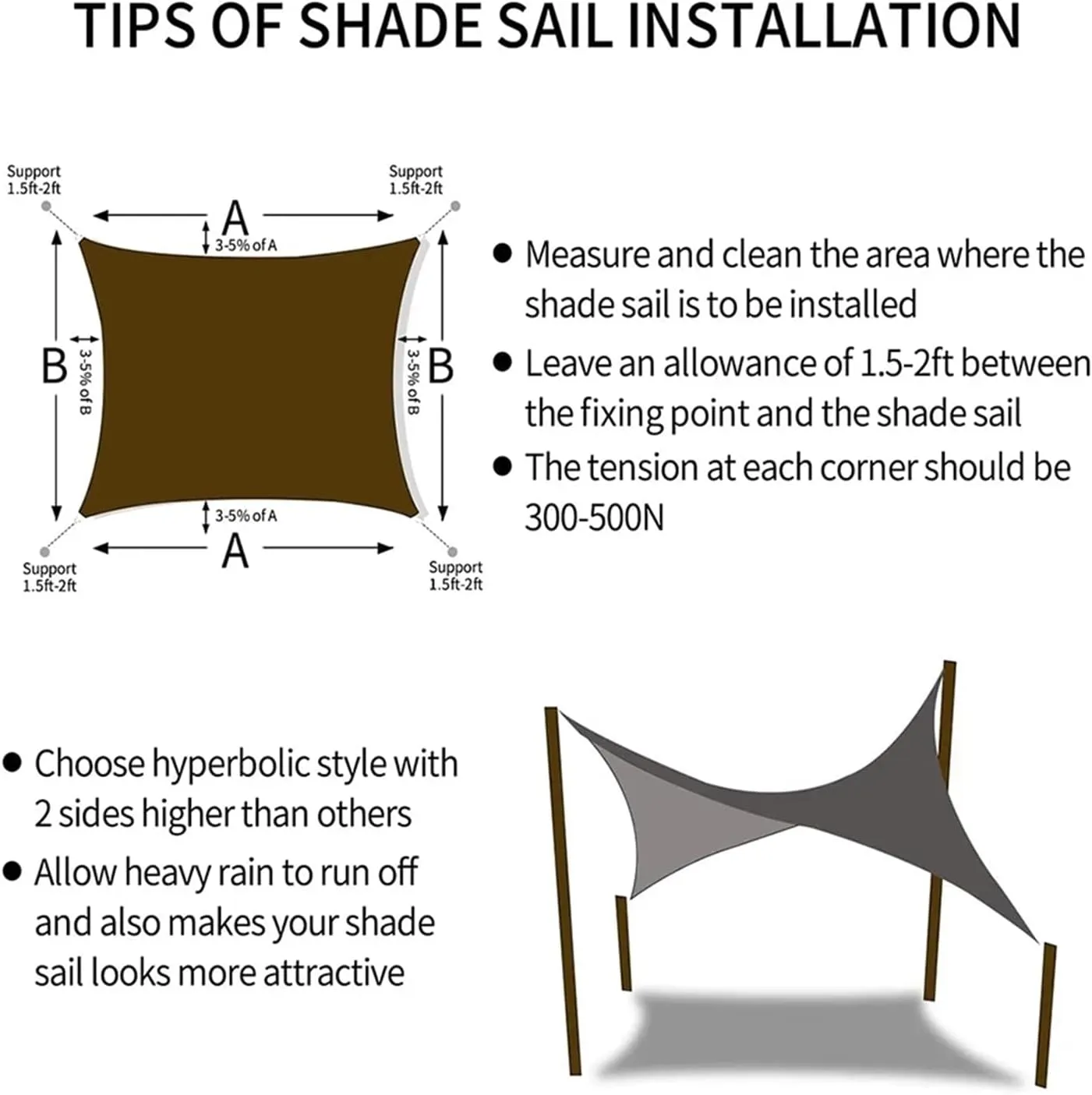 Sunscreen Sunshade Awning, Shade Sails Rectangular, Wind-Proof Sun-Proof Sunshade Canopy for Patio, Garden, Backyard, Outdoor Facility & Activities (Color 15 4x4m/13.1x13.1ft)