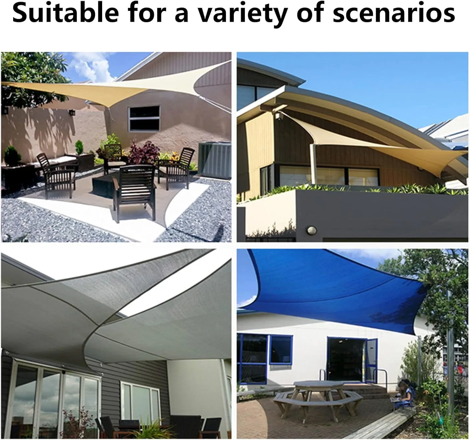 Sunscreen Sunshade Awning, Shade Sails Rectangular, Wind-Proof Sun-Proof Sunshade Canopy for Patio, Garden, Backyard, Outdoor Facility & Activities (Color 15 4x4m/13.1x13.1ft)