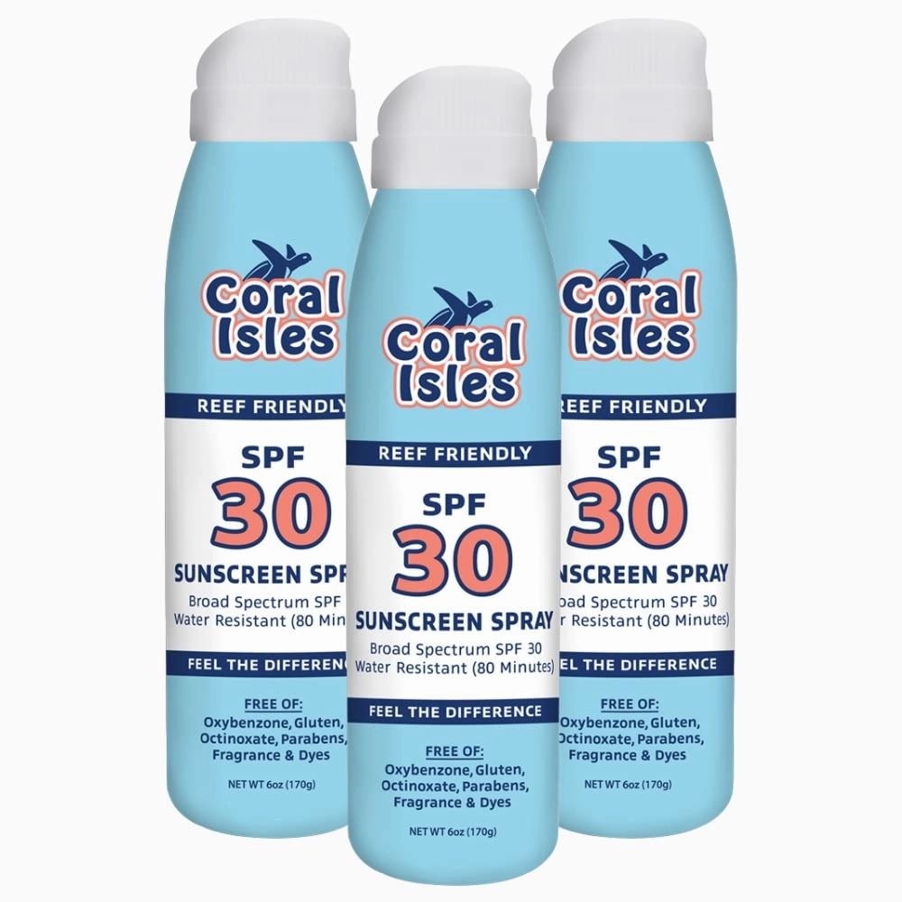 Sunscreen Spray SPF 30 - Broad Spectrum UVA/UVB - Octinoxate & Oxybenzone Free - Water Resistant (SPF 30 Sprays, 6 Fl Oz (Pack of 3))