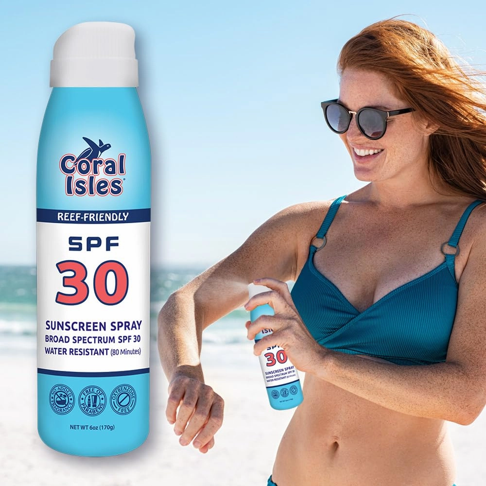 Sunscreen Spray SPF 30 - Broad Spectrum UVA/UVB - Octinoxate & Oxybenzone Free - Water Resistant (SPF 30 Sprays, 6 Fl Oz (Pack of 3))