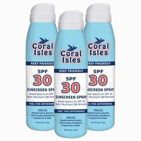 Sunscreen Spray SPF 30 - Broad Spectrum UVA/UVB - Octinoxate & Oxybenzone Free - Water Resistant (SPF 30 Sprays, 6 Fl Oz (Pack of 3))