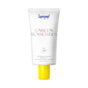 Supergoop! Unseen Sunscreen SPF 50 Invisible Sun Protection for Face - Broad Spectrum Face Sunscreen   Makeup-Gripping Primer - Weightless, Scentless, Oil Free - For All Skin Types - 2.5 fl oz