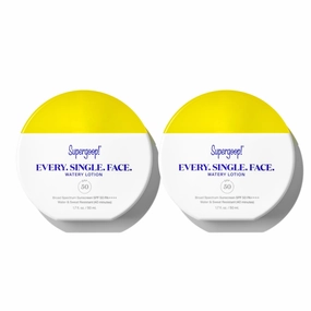 Supergoop! Every. Single. Face. Watery Lotion - 1.7 fl oz - Pack of 2 - Broad Spectrum SPF 50 PA     Sunscreen Lotion - Water & Sweat Resistant - All Skin Types