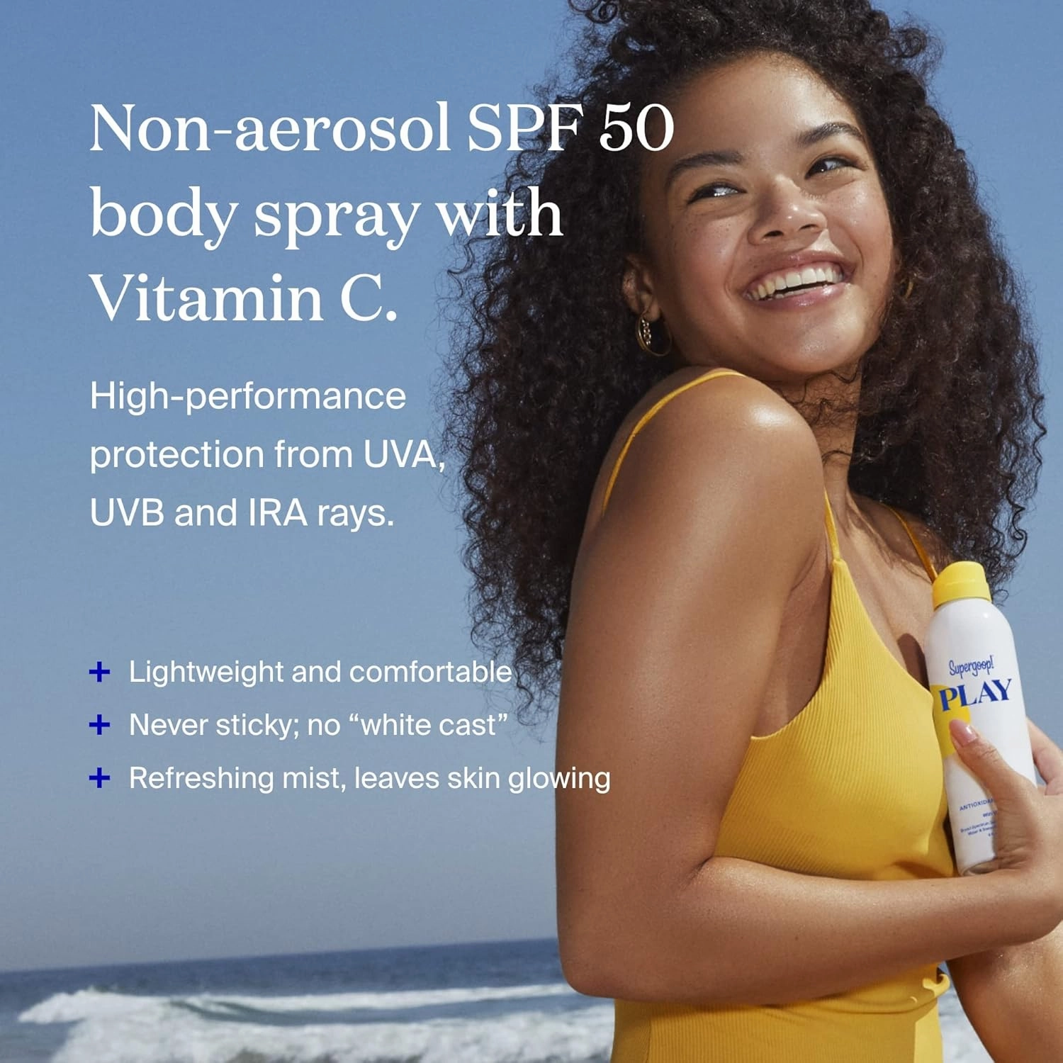 Supergoop! PLAY Antioxidant Body Mist w/ Vitamin C, 3 fl oz - SPF 50 PA     Broad Spectrum Sunscreen - Body Spray for Sensitive Skin - Clean Ingredients - Great for Active Days