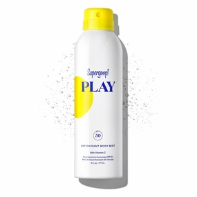 Supergoop! PLAY Antioxidant Body Mist w/ Vitamin C, 6 fl oz - SPF 50 PA     Broad Spectrum Sunscreen - Body Spray for Sensitive Skin - Clean Ingredients - Great for Active Days
