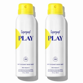 Supergoop! PLAY SPF 50 Antioxidant Body Mist w/Vitamin C, 3 fl oz - 2 Pack - Broad Spectrum Sunscreen Spray for Sensitive Skin - Great for Active Days